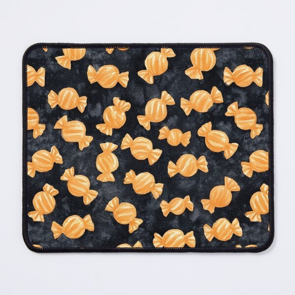 Item preview, Halloween Candy Pattern Orange Wrapped Sweets Black designed and sold by Nine Lives Studio.