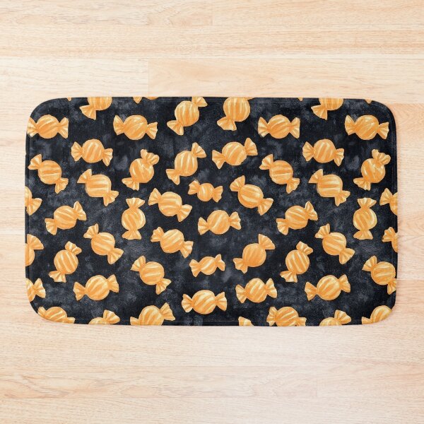 Item preview, Halloween Candy Pattern Orange Wrapped Sweets Black designed and sold by Nine Lives Studio.