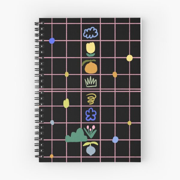 Item preview, Cute Icon Grid Pattern Black — Blue Lemon Studio Original Illustration designed and sold by BluelemonStudio.