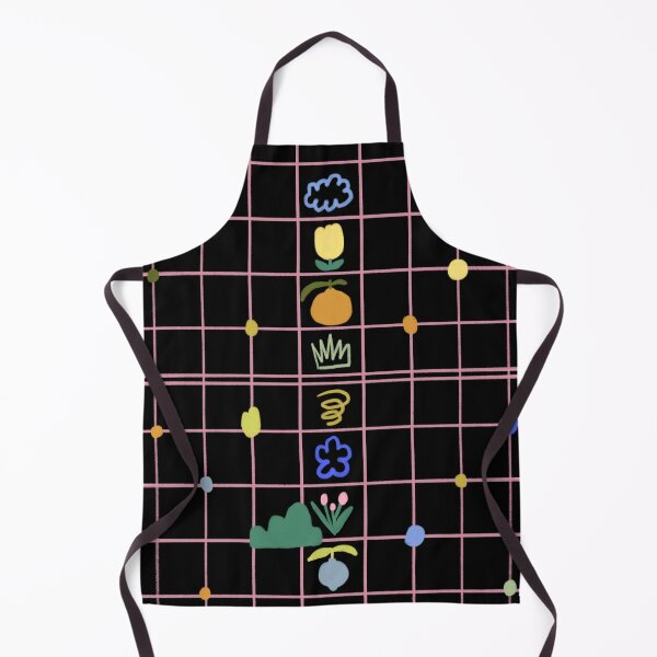 Item preview, Cute Icon Grid Pattern Black — Blue Lemon Studio Original Illustration designed and sold by BluelemonStudio.