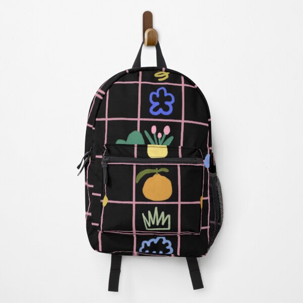 Item preview, Cute Icon Grid Pattern Black — Blue Lemon Studio Original Illustration designed and sold by BluelemonStudio.