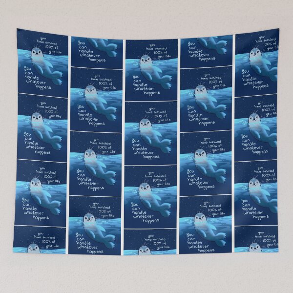 Item preview, You Have Survived 100 Of Your Life Seal In Bioluminescent Ocean designed and sold by wyli-eblow.