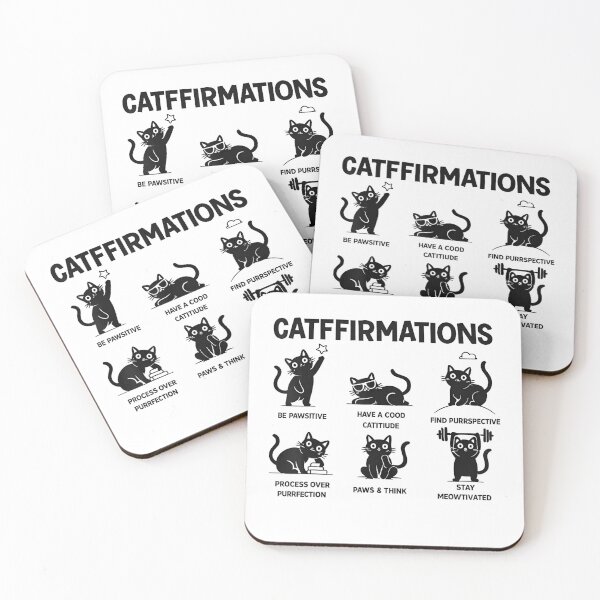 Item preview, Catfirmations Funny Cat Lover Cute Positive Cat Affirmation T-Shirt designed and sold by Magoya Store ⭐⭐⭐⭐⭐.