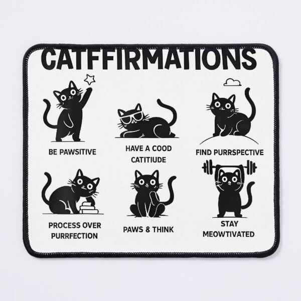 Item preview, Catfirmations Funny Cat Lover Cute Positive Cat Affirmation T-Shirt designed and sold by Magoya Store ⭐⭐⭐⭐⭐.