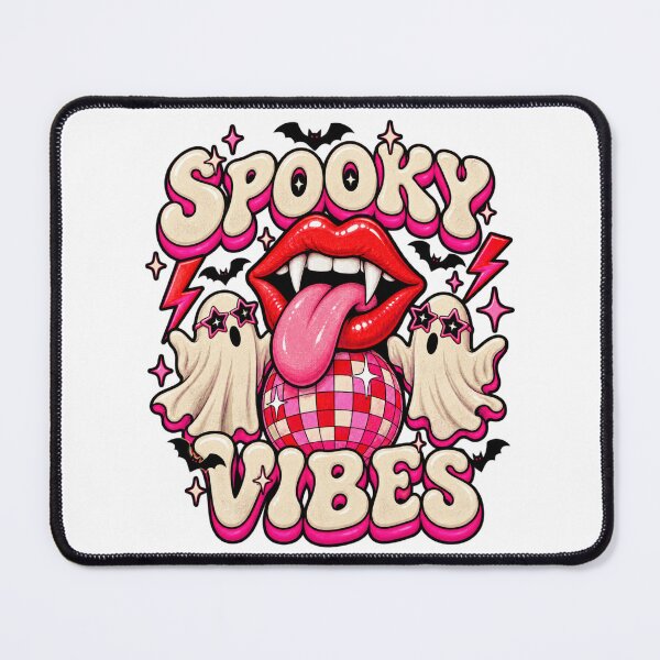 Item preview, Spooky Vibes Retro Pink Disco Ghost Vampire Lips Halloween Disco Ball designed and sold by Yellowriversss.