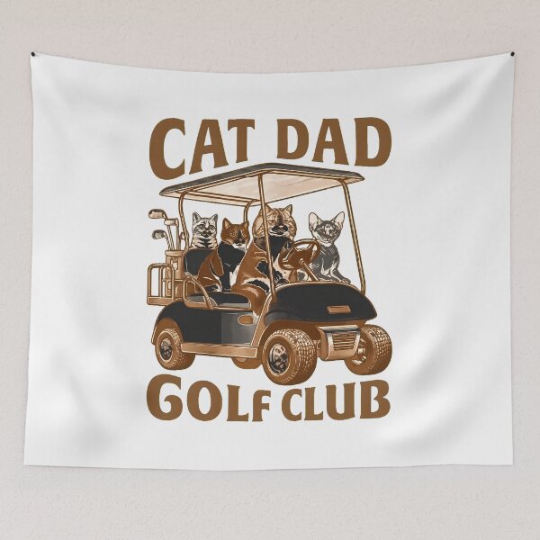 Item preview, Cat Dad Golf Club Funny Feline Golfing Humor Design designed and sold by OlyvieArt.