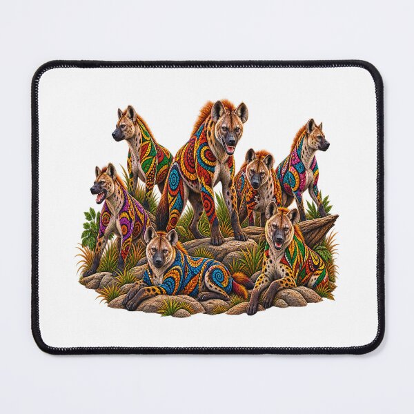 Item preview, Vintage Wild Hyenas In African Print Pattern – Colorful Safari Wildlife designed and sold by Awarrie.