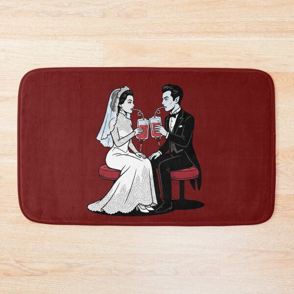 Item preview, Vampire Bride Groom Toasting Blood Bags Gothic Romance Wedding Art designed and sold by Rare By Hero.