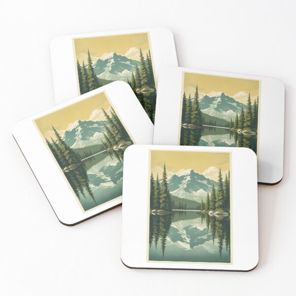 Item preview, Serene Mountain Lake Reflection Vintage Outdoor Landscape designed and sold by mijaczeek.