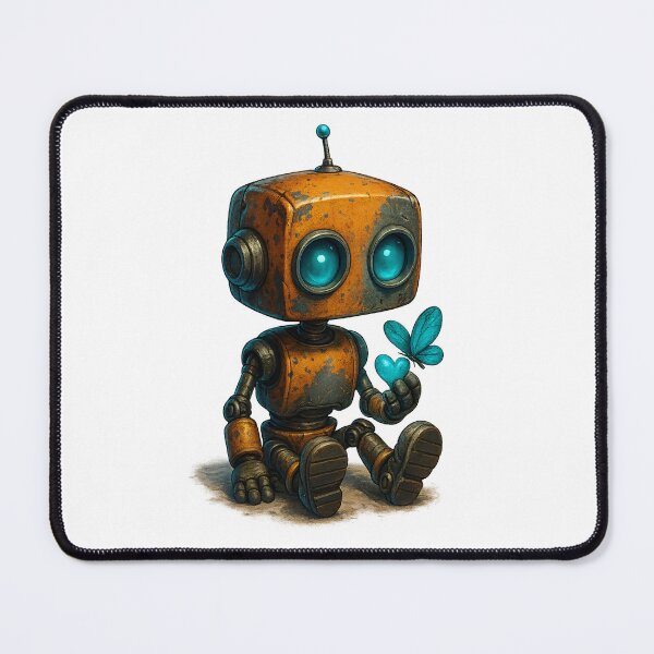Item preview, Cute Robot with Butterfly – Gentle Moment designed and sold by Yomere.