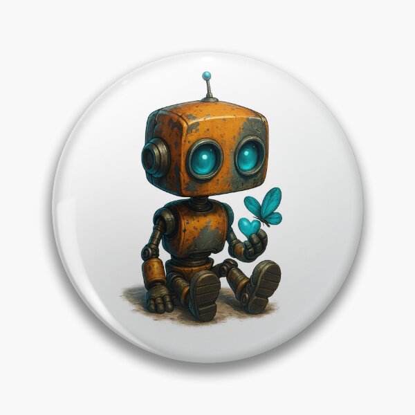 Item preview, Cute Robot with Butterfly – Gentle Moment designed and sold by Yomere.