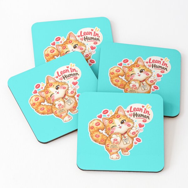 Item preview, BISOU KISS CAT2 BY NAGGINGSTICKERSCO. LEAN IN HUMAN! COLLECTION | AQUA Edition | No.01 designed and sold by LaMaisonOfMY.