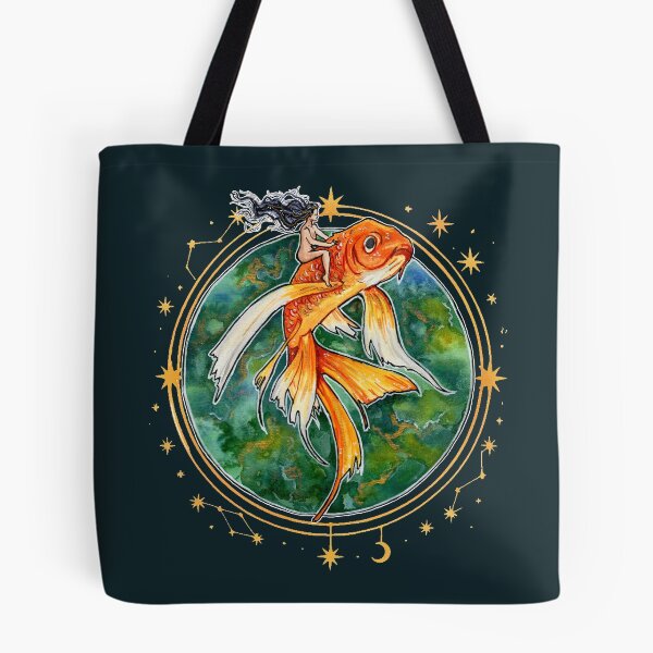 Item preview, Koi Fish Fairy Rider, Fantasy Watercolor Illustration designed and sold by esmavart.