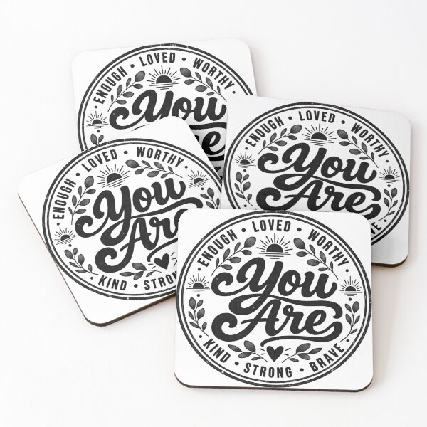 Item preview, You Are Enough Loved Worthy Kind Strong Brave Positive Affirmation designed and sold by Yellowriversss.