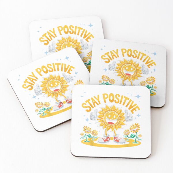 Item preview, Funny Stay Positive Retro Happy Sunflower Tee Design T-Shirt designed and sold by Magoya Store ⭐⭐⭐⭐⭐.