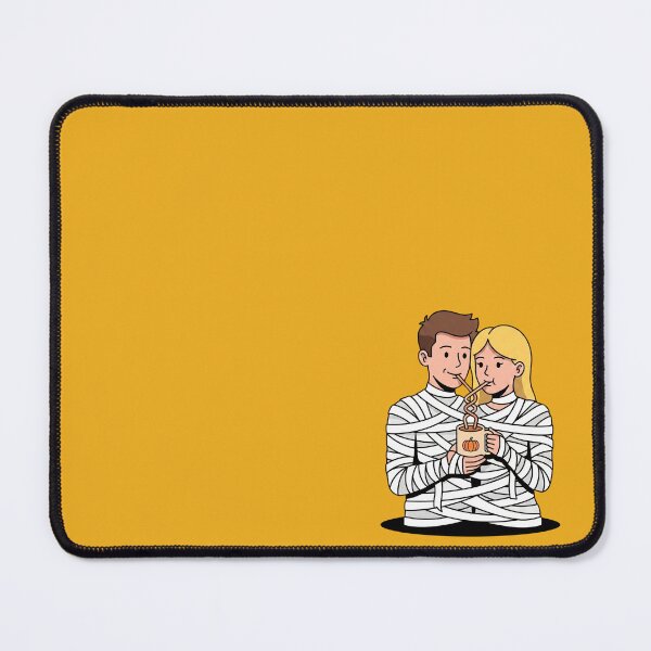 Item preview, Mummy Couple Wrapped Together Sharing Pumpkin Spice Coffee Halloween Romance Art designed and sold by Rare By Hero.