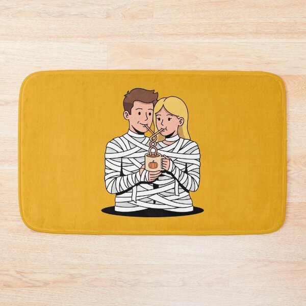 Item preview, Mummy Couple Wrapped Together Sharing Pumpkin Spice Coffee Halloween Romance Art designed and sold by Rare By Hero.
