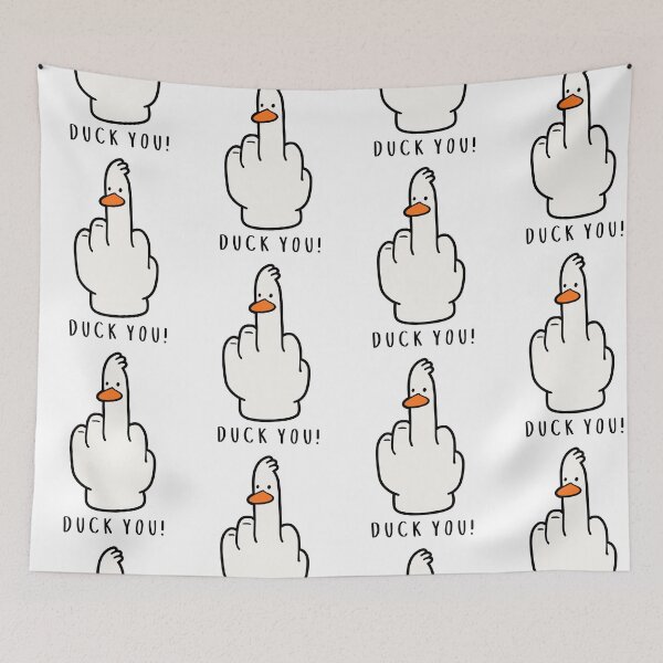Item preview, Duck You Middle Finger Duck Meme | Funny Rude Goose Hand Art designed and sold by kuwagatamushi.