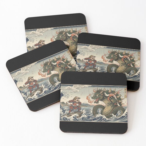Item preview, Ukiyo-e Epic Duel - Mario vs Bowser designed and sold by conamor-bymel.