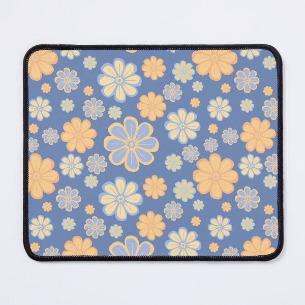 Item preview, Cute pastel floral pattern on blue background designed and sold by prapapon.