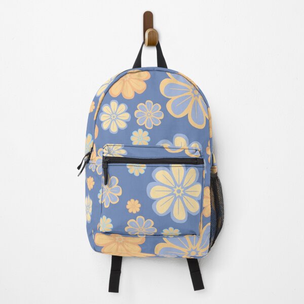Item preview, Cute pastel floral pattern on blue background designed and sold by prapapon.