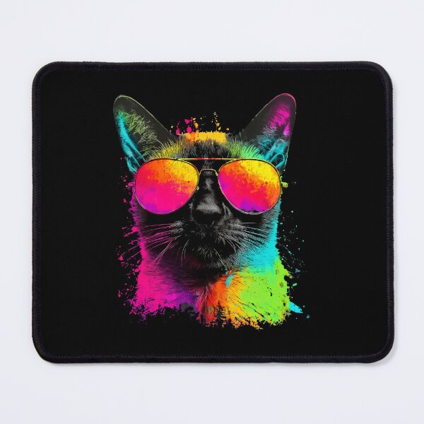 Item preview, Cool Cat Aviator Sunglasses Neon Paint Splatter designed and sold by OlyvieArt.