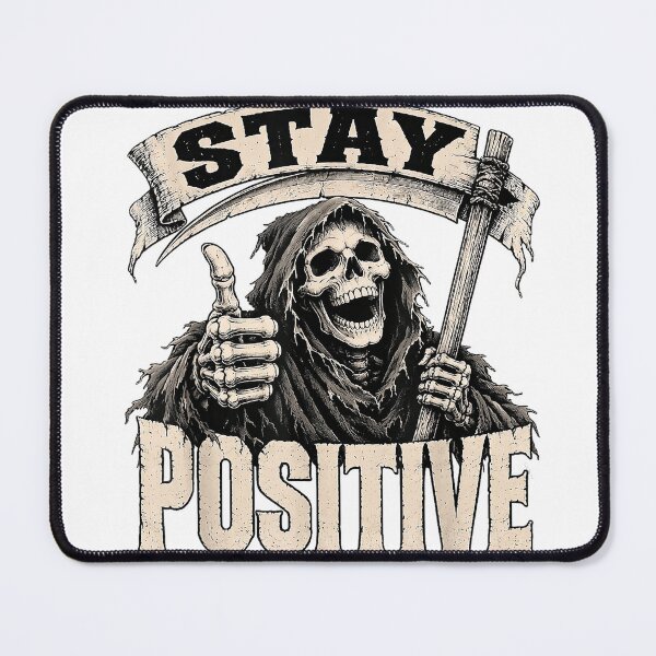 Item preview, Humor Halloween Stay Positive Grim Reaper Skeleton T-Shirt designed and sold by Badriiiii.