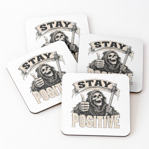 Item preview, Humor Halloween Stay Positive Grim Reaper Skeleton T-Shirt designed and sold by Badriiiii.