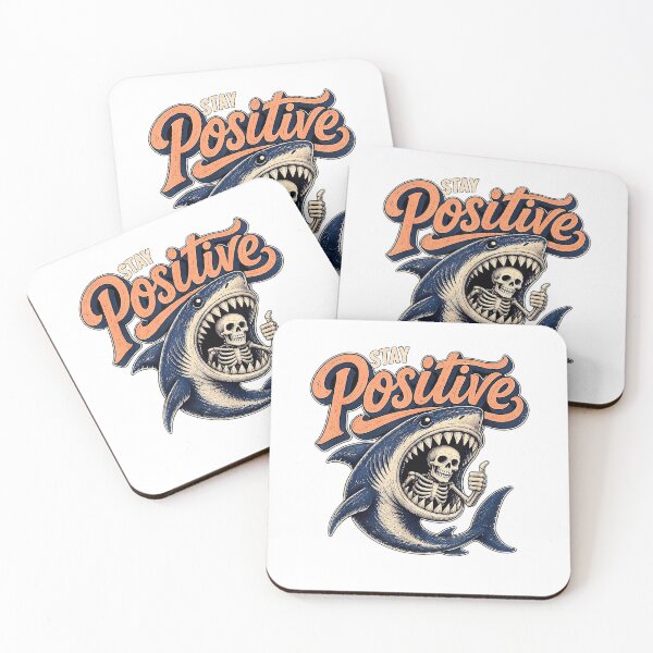 Item preview, Humor Halloween Stay Positive Skeleton & Shark T-Shirt designed and sold by KTY-NUSS.