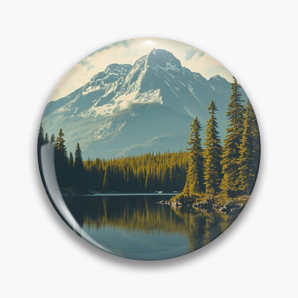 Item preview, Snow Capped Mountain Lake Reflection Vintage Outdoor Art designed and sold by mijaczeek.