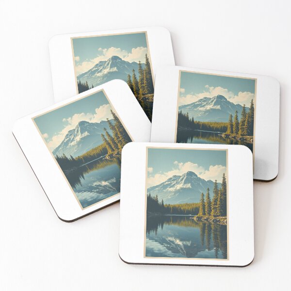 Item preview, Snow Capped Mountain Lake Reflection Vintage Outdoor Art designed and sold by mijaczeek.