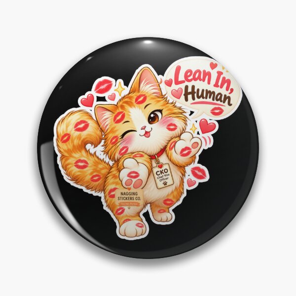 Item preview, BISOU KISS CAT2 BY NAGGINGSTICKERSCO. LEAN IN HUMAN! COLLECTION | BLACK Edition | No.01 designed and sold by LaMaisonOfMY.