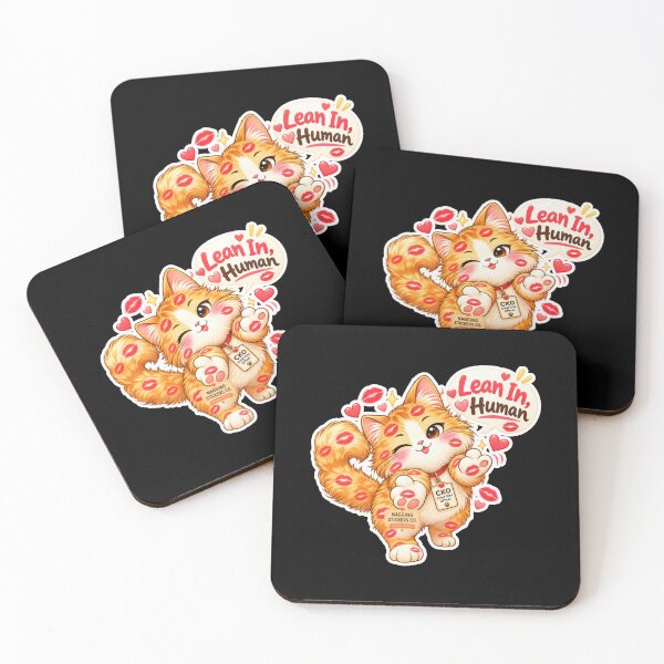 Item preview, BISOU KISS CAT2 BY NAGGINGSTICKERSCO. LEAN IN HUMAN! COLLECTION | BLACK Edition | No.01 designed and sold by LaMaisonOfMY.