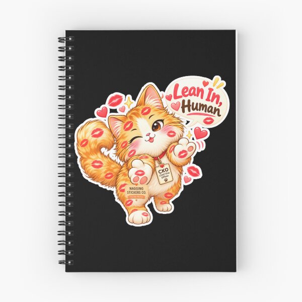 Item preview, BISOU KISS CAT2 BY NAGGINGSTICKERSCO. LEAN IN HUMAN! COLLECTION | BLACK Edition | No.01 designed and sold by LaMaisonOfMY.