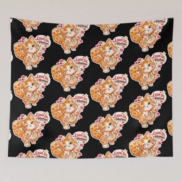 Item preview, BISOU KISS CAT2 BY NAGGINGSTICKERSCO. LEAN IN HUMAN! COLLECTION | BLACK Edition | No.01 designed and sold by LaMaisonOfMY.