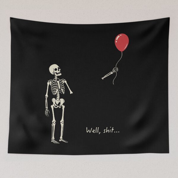 Item preview, Well Shit Skeleton Balloon Dark Humor Halloween designed and sold by Khescoiu.