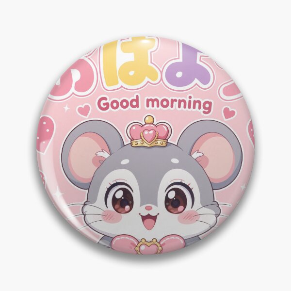 Item preview, Chibi Fancy Rat Japanese 'Good morning' design cute kawaii designed and sold by Vintage Designs +.