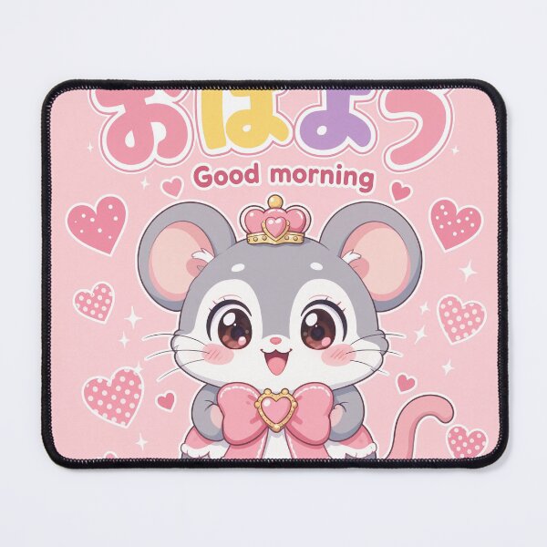 Item preview, Chibi Fancy Rat Japanese 'Good morning' design cute kawaii designed and sold by Vintage Designs +.