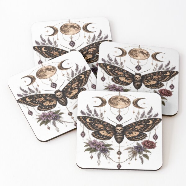 Item preview, Mystical Skull Moth – Witchcore Moon & Dark Botanicals designed and sold by Losthope Creations.