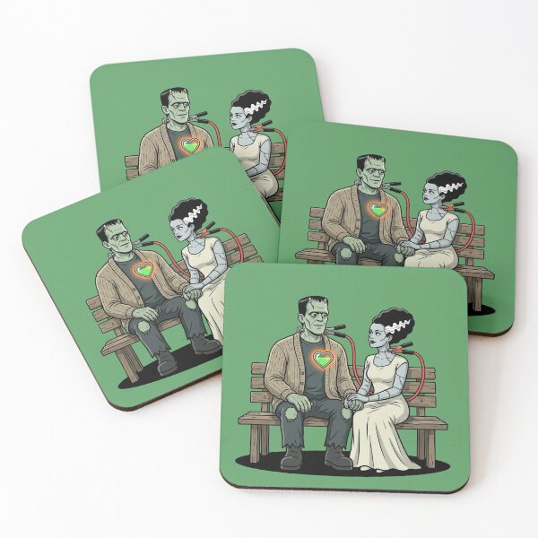 Item preview, Frankenstein and Bride Recharging Love Jumper Cable Heart Gothic Romance Art designed and sold by Rare By Hero.