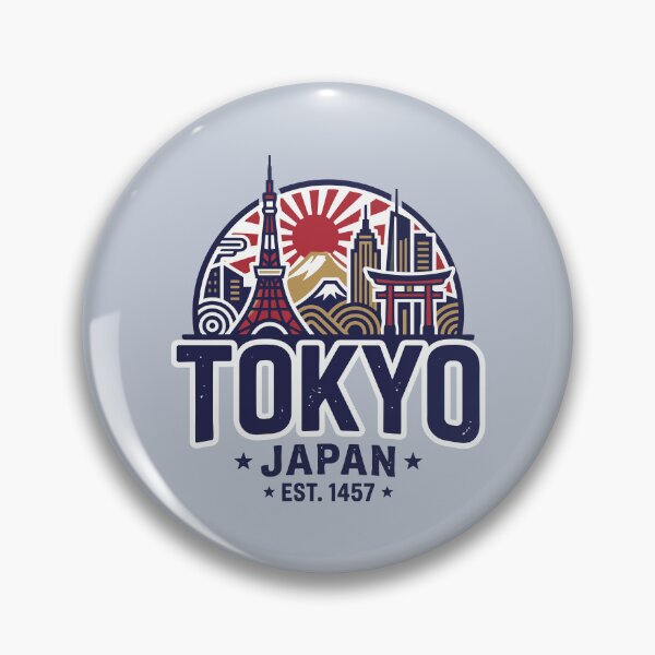 Item preview, Vintage Tokyo Japan Skyline & Mount Fuji Crest designed and sold by Amir Faysal.