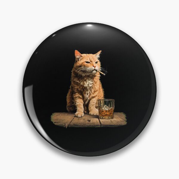 Item preview, Cool Smoking Cat with Whiskey Art designed and sold by OlyvieArt.