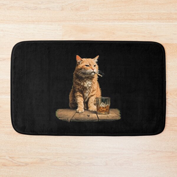 Item preview, Cool Smoking Cat with Whiskey Art designed and sold by OlyvieArt.