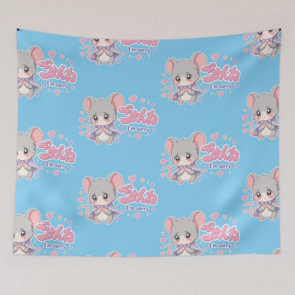 Item preview,  Chibi Fancy Rat Japanese 'I'm sorry' design cute kawaii designed and sold by Vintage Designs +.