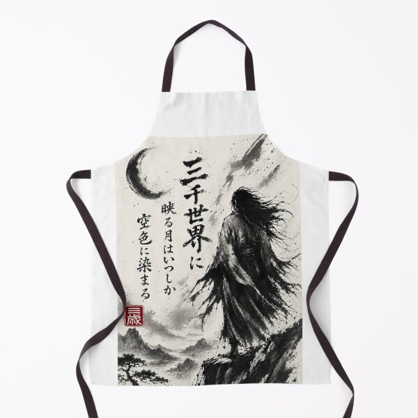 Item preview, The Moon Dyed in Sky-Blue — Sumi-e Ink Wash | Sanzen-Sekai White designed and sold by 三千世界.