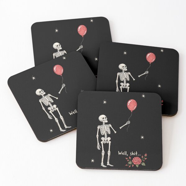 Item preview, Well Shit Skeleton Lost Balloon Halloween Meme designed and sold by Khescoiu.