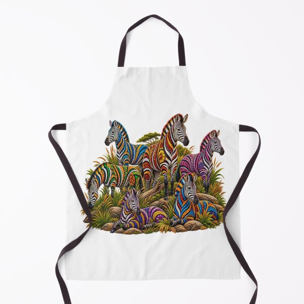 Item preview, Vintage African Zebra Herd – Colorful Tribal Safari Wildlife designed and sold by Awarrie.
