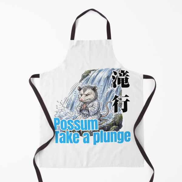 Item preview, Possum Take a Plunge – Funny Waterfall Meditation Japanese Taki Gyo Design designed and sold by LOVEARTDESIGN.
