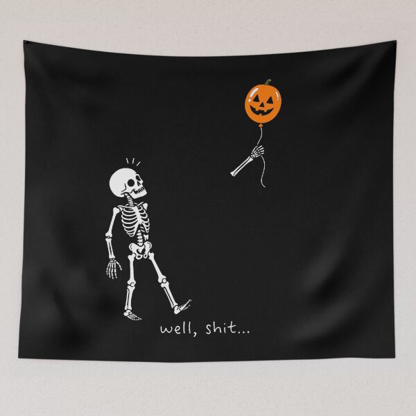 Item preview, Well Shit Skeleton Lost Balloon Gothic Halloween designed and sold by Khescoiu.