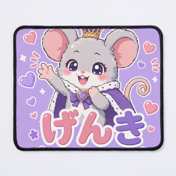 Item preview, Chibi Fancy Rat Japanese 'How are you cheeful?' design cute kawaii designed and sold by Vintage Designs +.